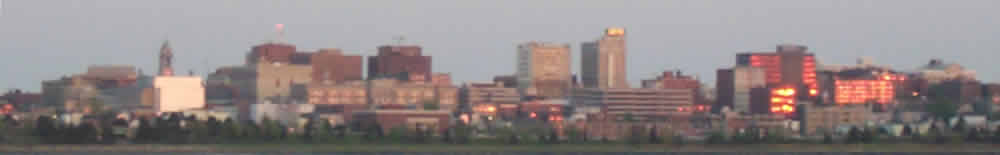 portland maine skyline at sunset